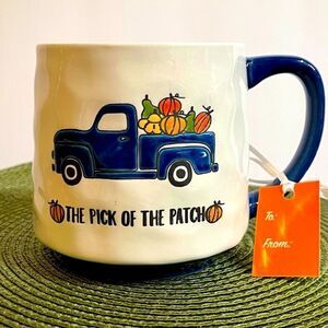 Lang by Design truck with pumpkins mug NWT